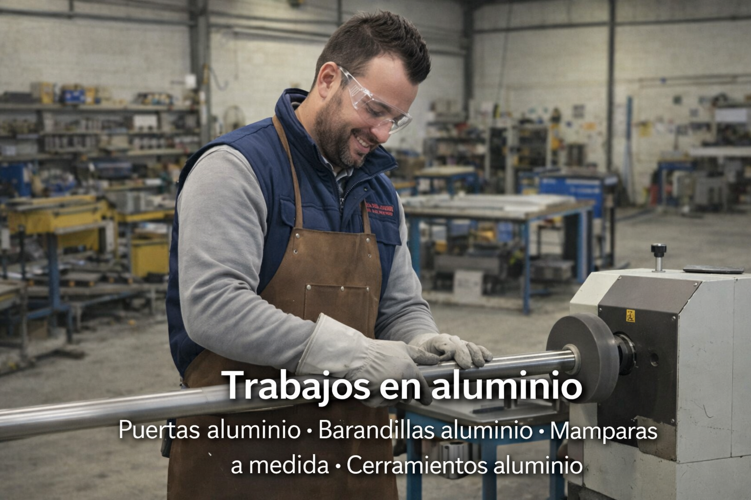 Carpintería de aluminio en el taller de JDG en Murcia