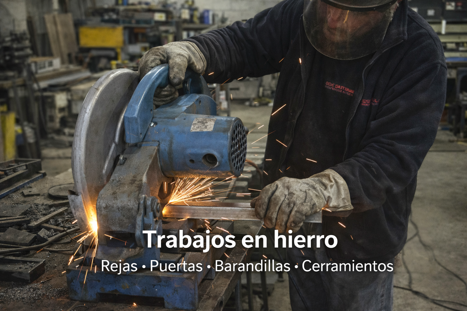 Herrero trabajando el hierro en el taller de JDG en Murcia